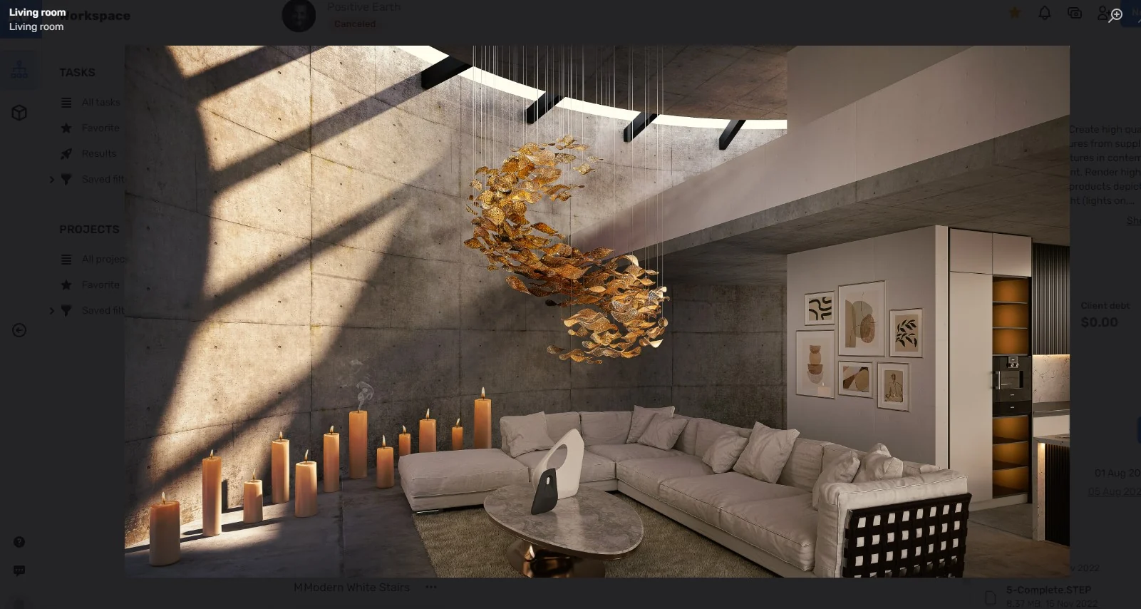 Warm feature lighting adding a soft glow to a living room