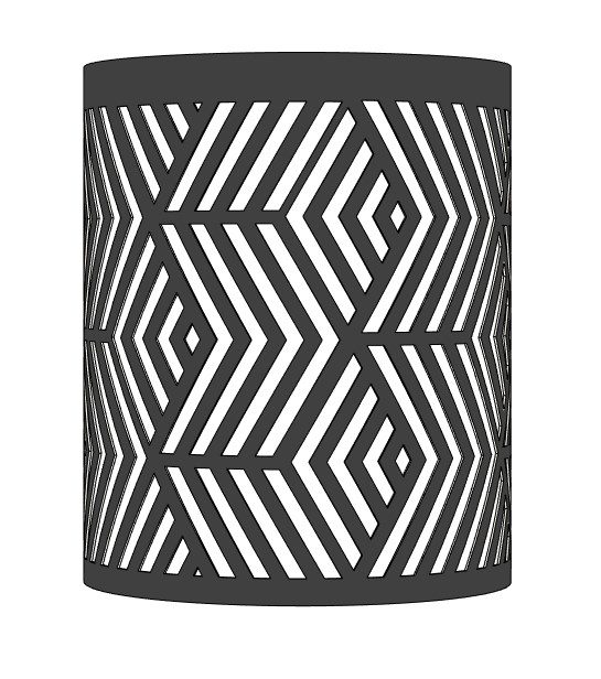 HEXICUBE laser-cut lighting pattern