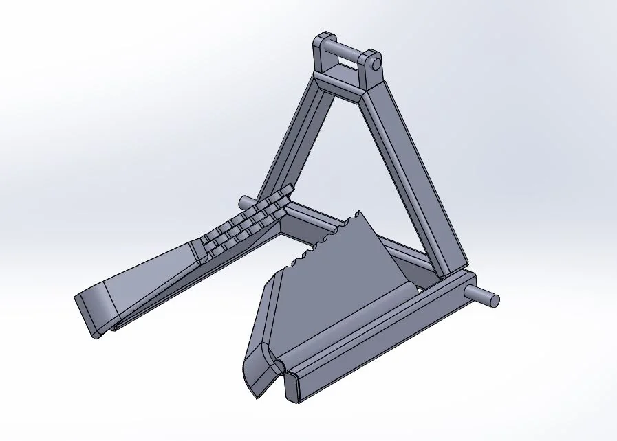 CAD model of a hydraulic post lifter for horticulture field work