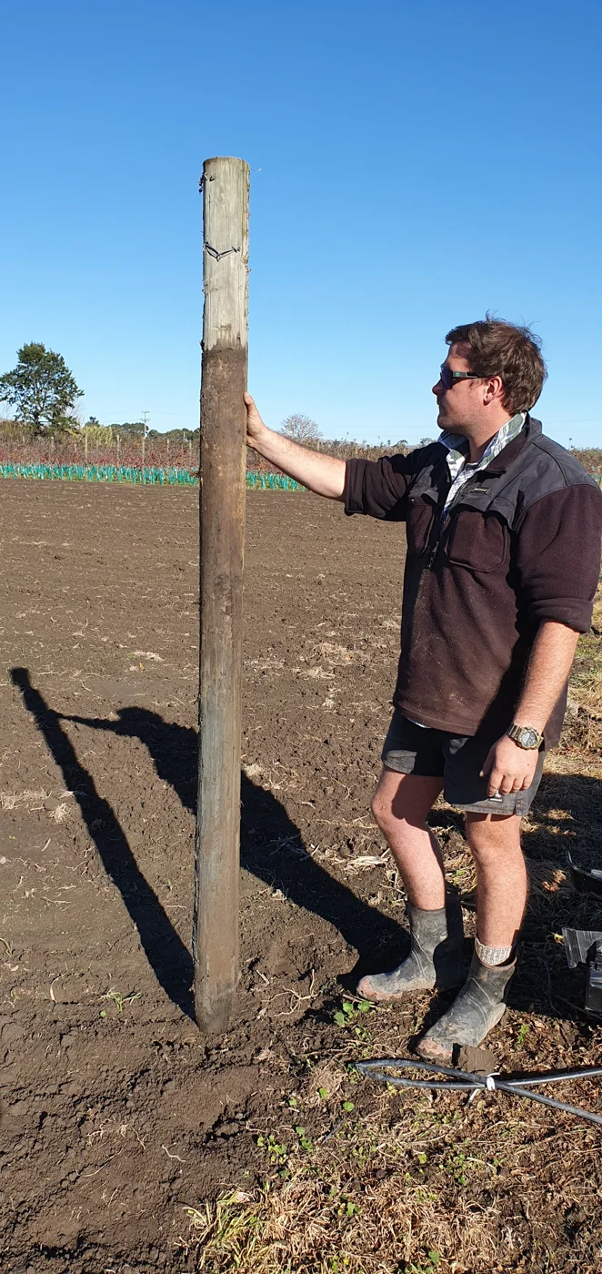 Field post and operator showing the post lifting use case