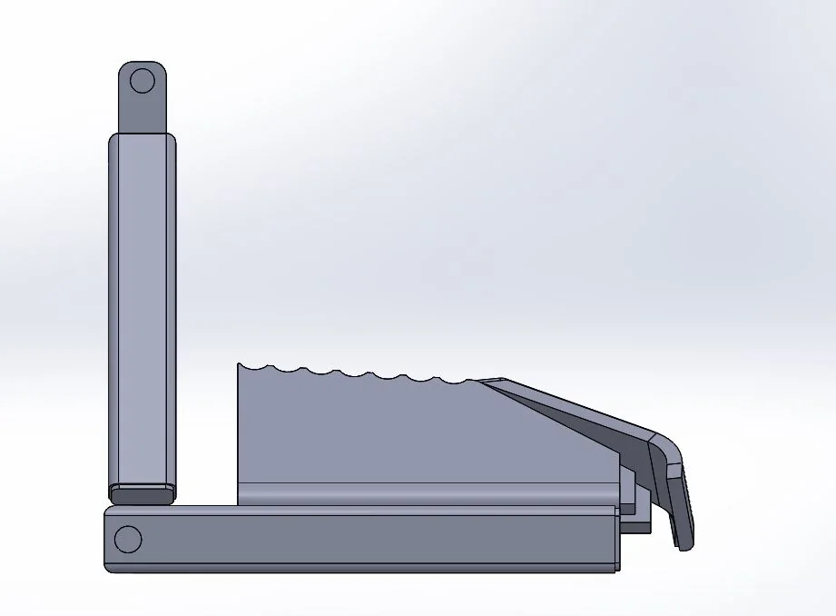 Side CAD view of post lifter mechanism