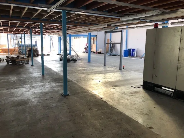 Processing shed space before equipment layout and fit-out work