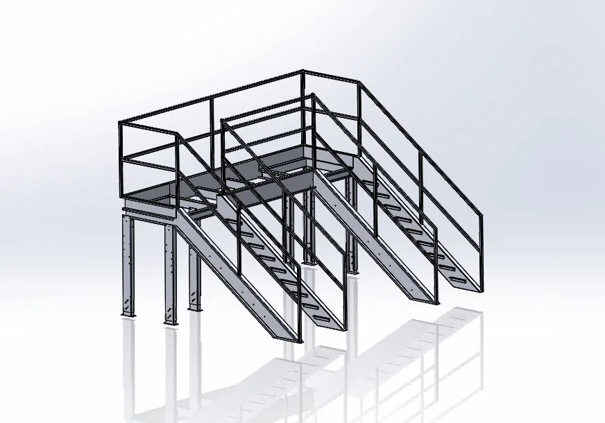 3D CAD model of an access platform for orchard processing equipment
